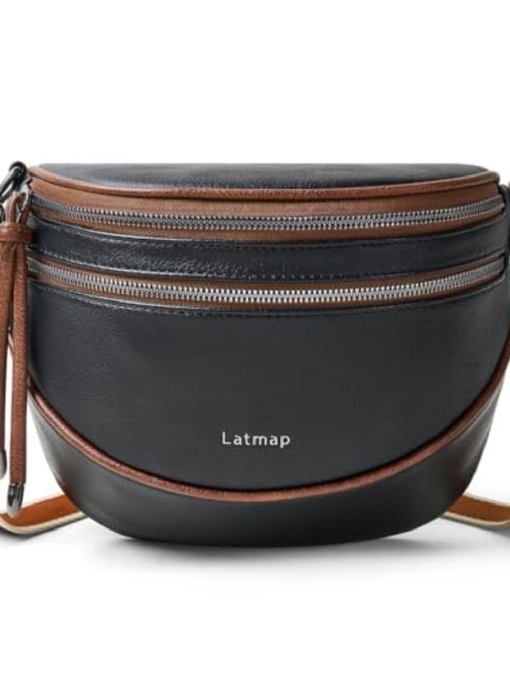 Women's Faux Leather Crossbody Sling Bag with Wide Guitar Strap